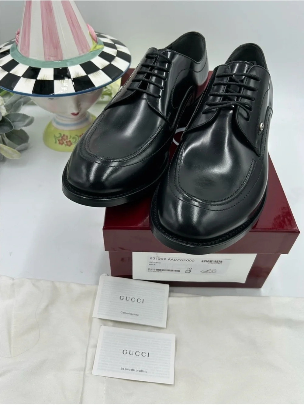 Men’s Gucci, Jasper, leather derby shoes size 10 fits 11 US made in Italy